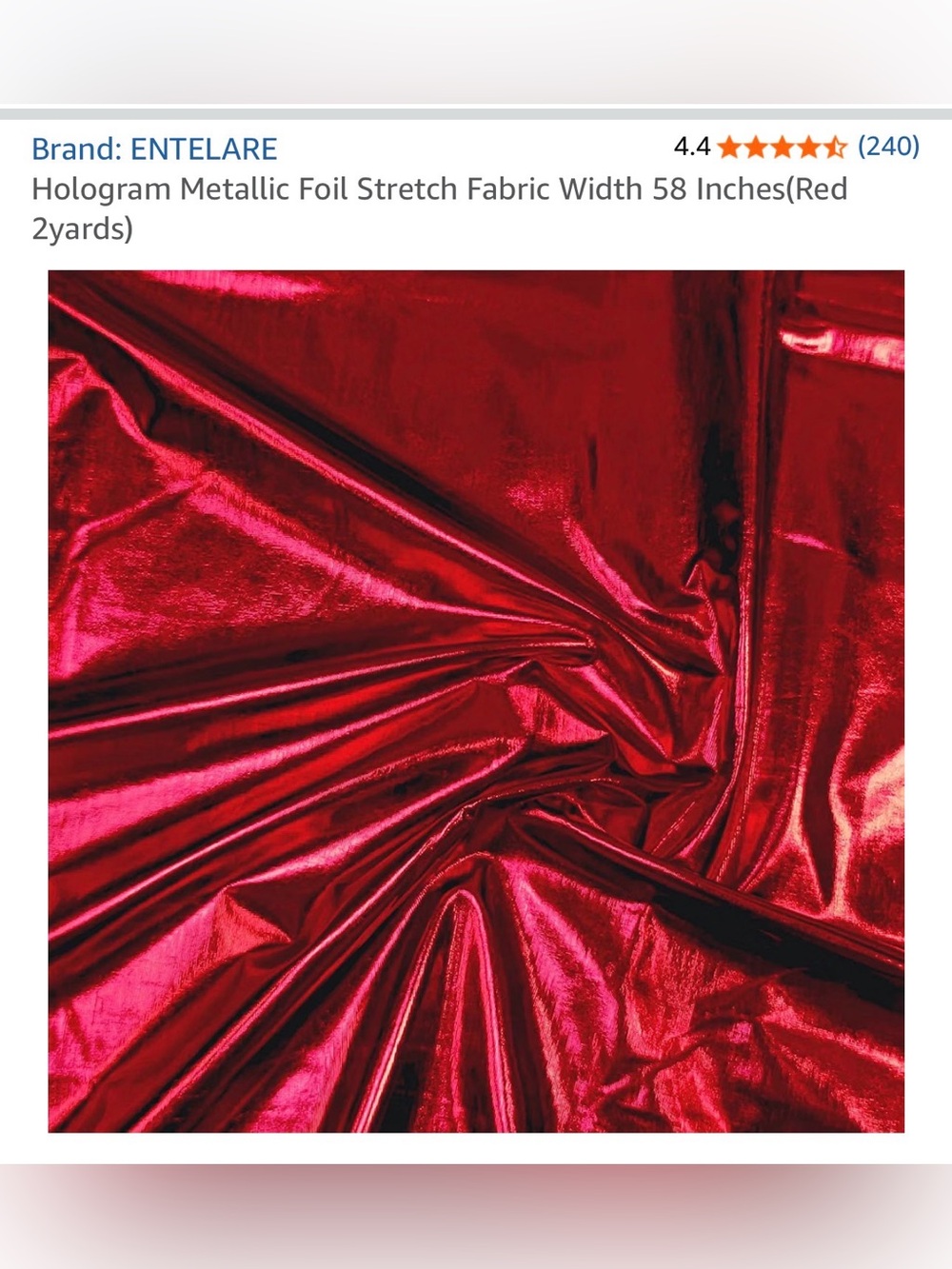 Hologram Metallic Foil Stretch Fabric